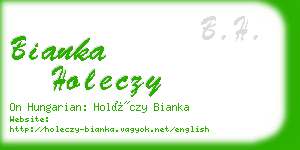 bianka holeczy business card